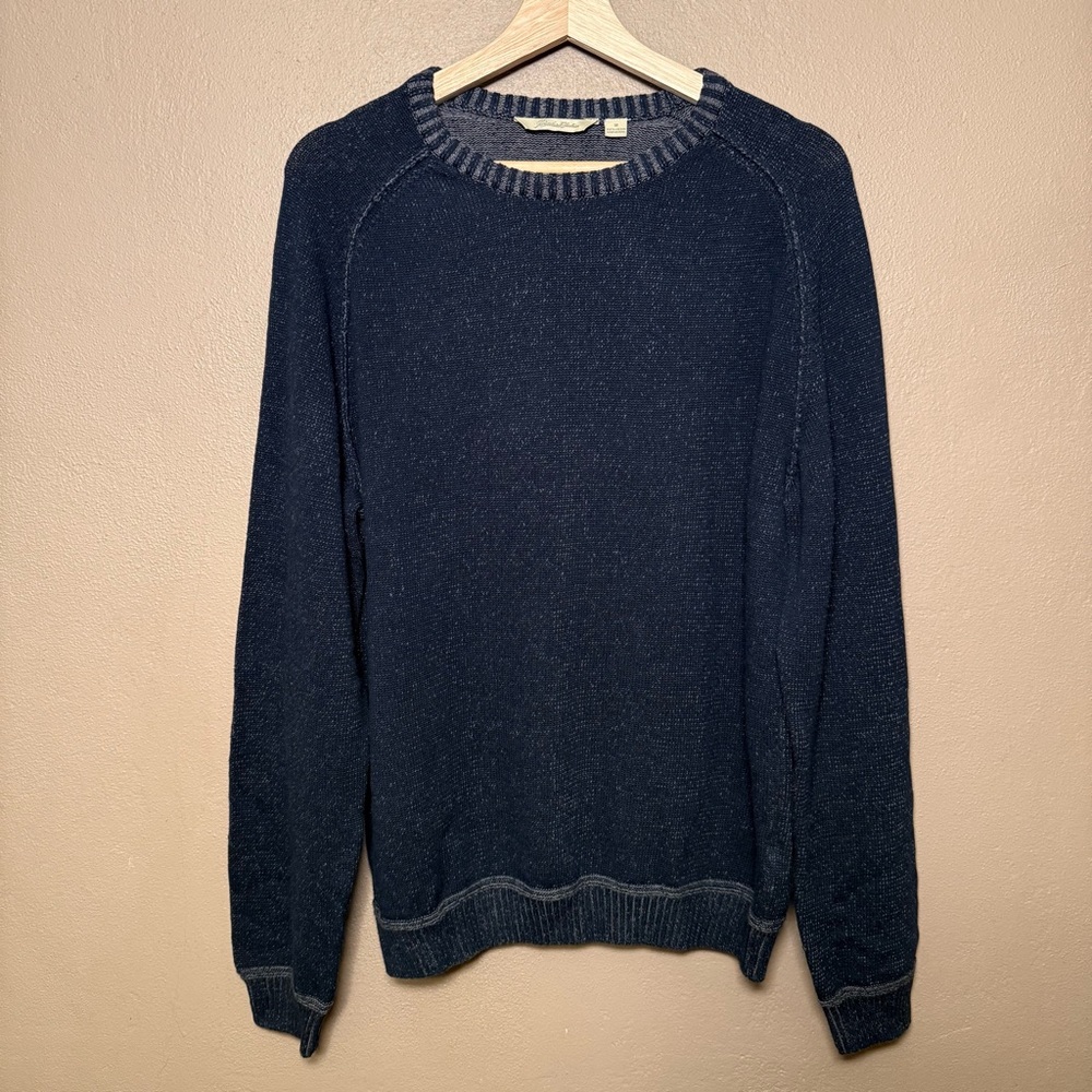 Paradise Collection Classic Men's Dark Blue Cotton Crewneck Sweater Size Medium